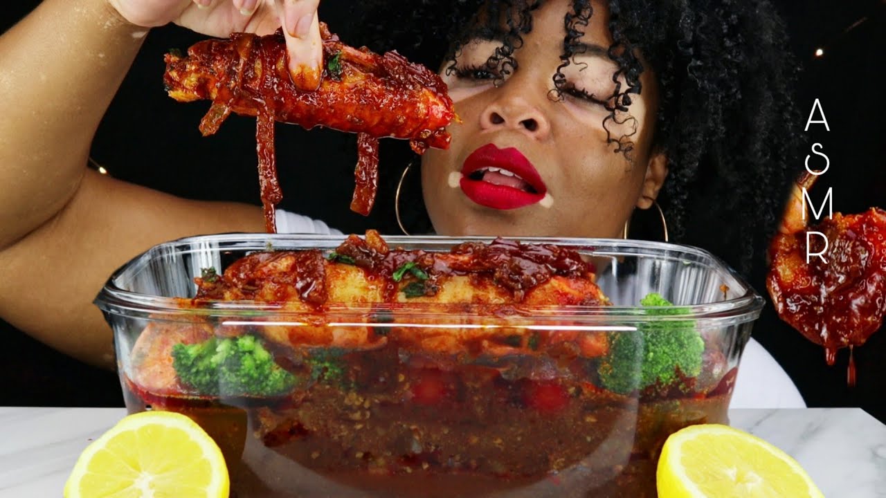 ASMR GIANT DESHELLED KING CRAB & JUMBO SHRIMP SEAFOOD BOIL MUKBANG (NO TALKING) Messy Eating