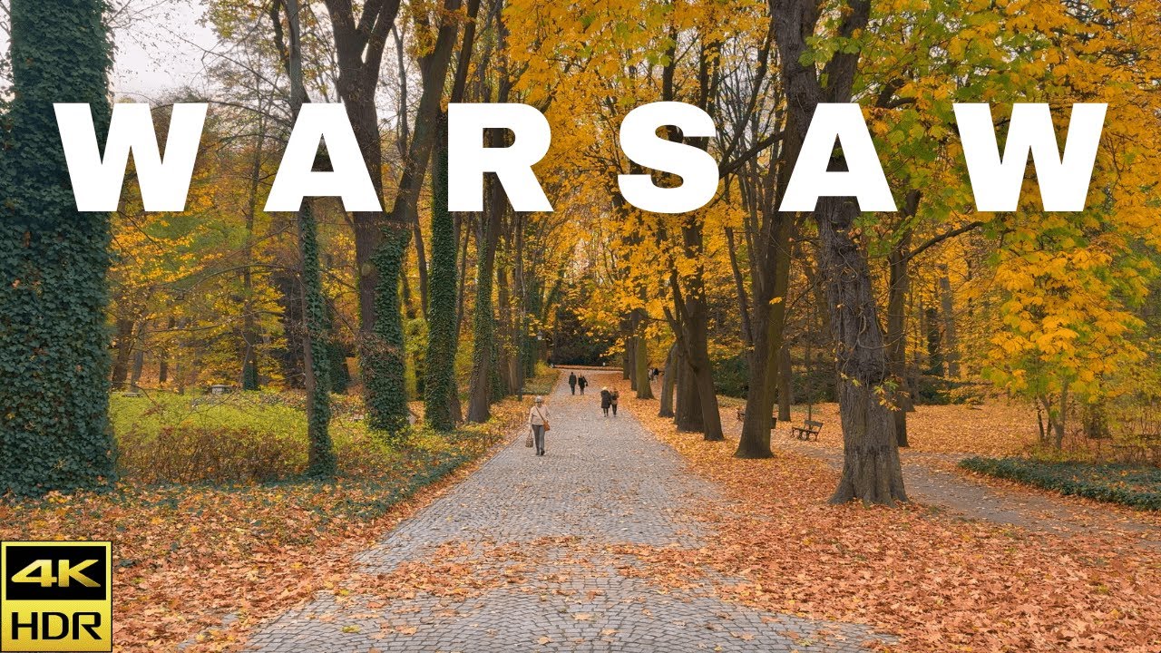 🍁 Golden Autumn Colours in Warsaw's Most Famous Park! 🍂 | 4K HDR