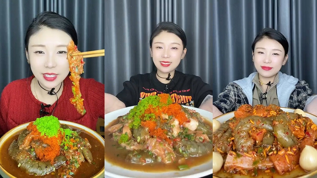【MUKBANG】Marinated fish roe with salmon and shrimp🐠🦐🐟🍋🌶🧄#Seafood#ASMR#yummy