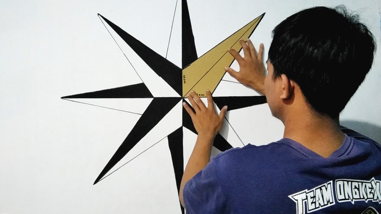 Cat tembok motif kompas | compas design | 3d wallpaint