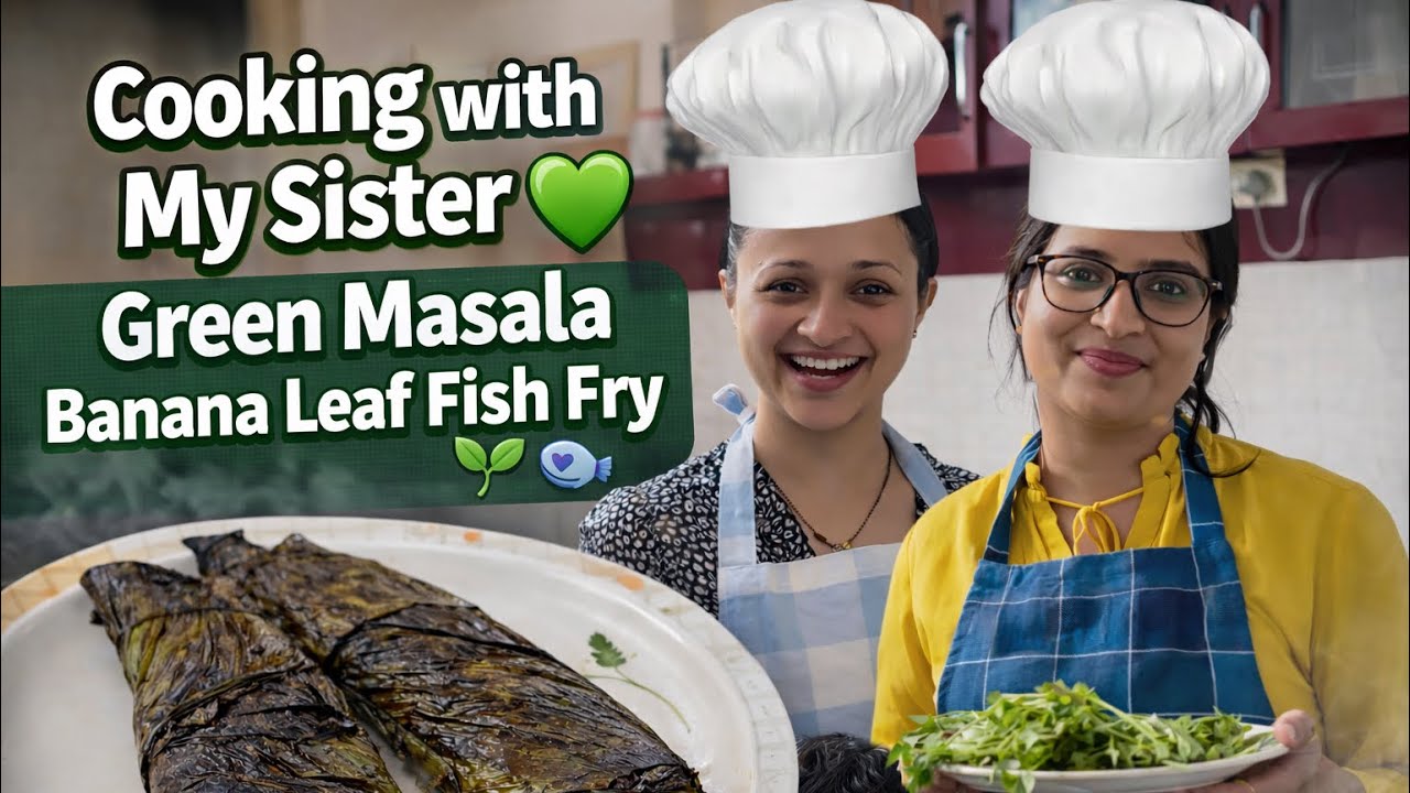 Green Masala Banana Leaf Fish Fry🌱 🐟 #fishfry #mangalorestyle #greenmasalafishfry 