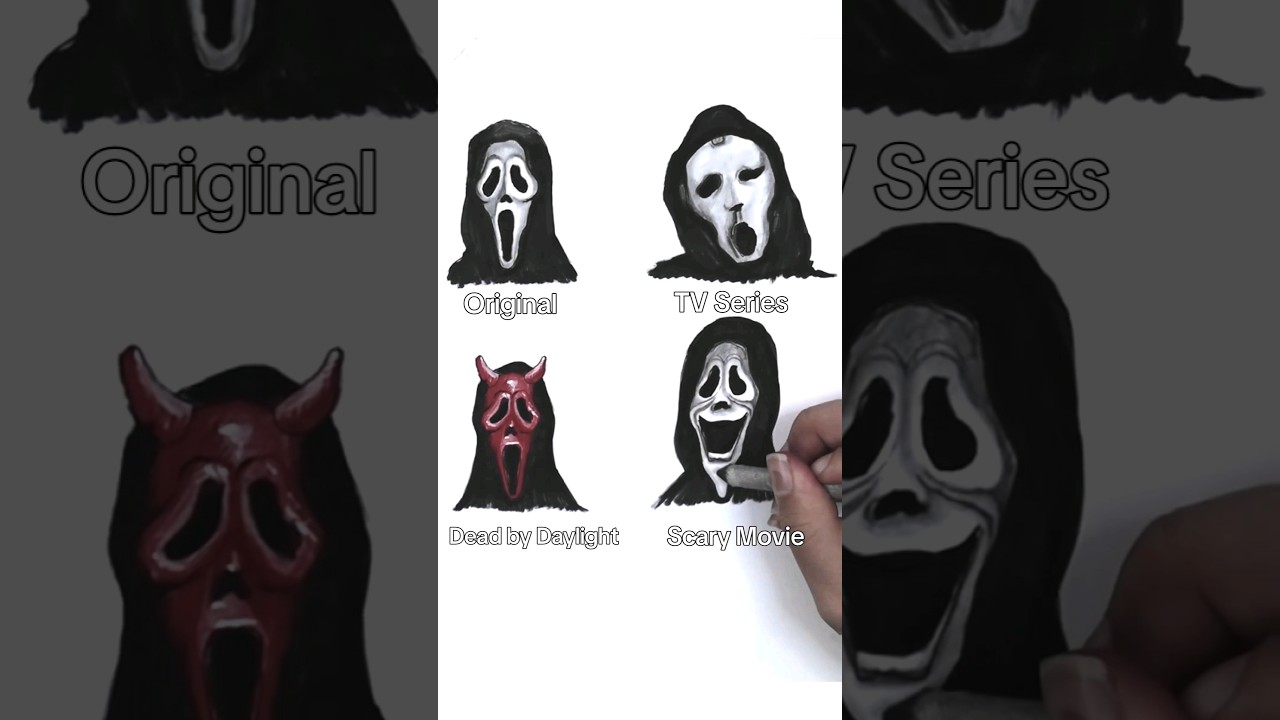 WHICH VERSION DO YOU LIKE? #halloween #scream #ghostface #howtodraw #drawing