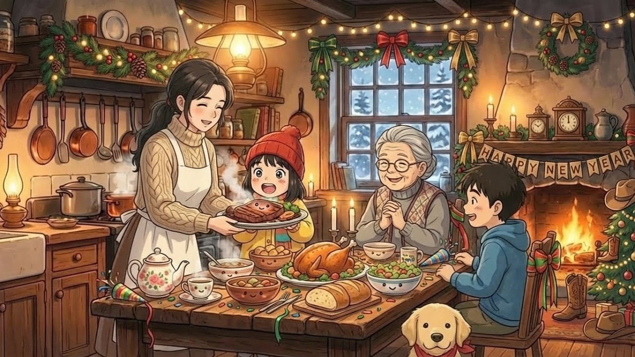 Ghibli Style Winter Home Cooking: Steak Dinner & Breakfast Feast ASMR 🥩
