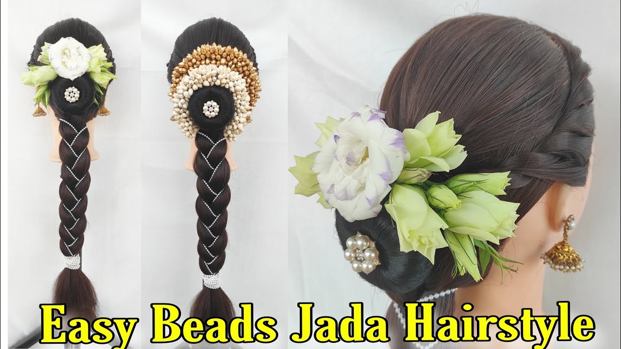 Trending beads jada muhurtham hairstyle making