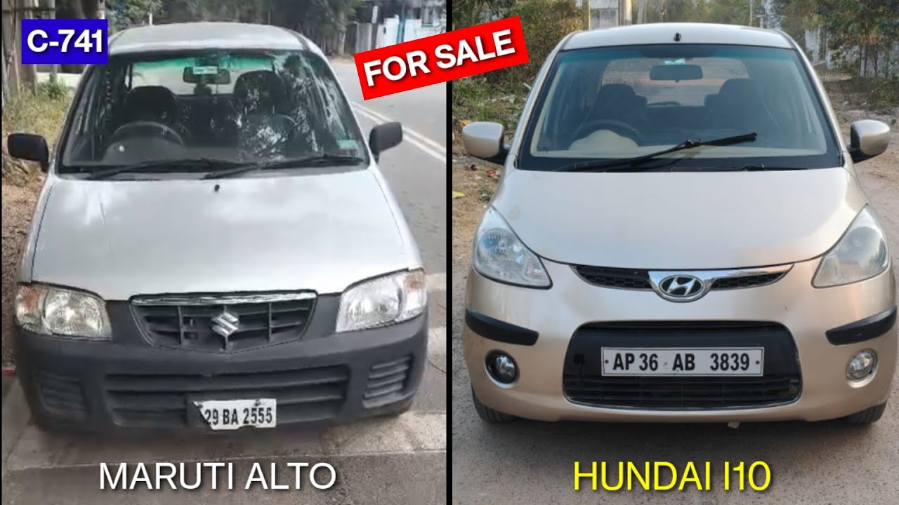 అమ్మకానికి 2 కార్లు..2008 MARUTI ALTO LXI ` 2008 HUNDAI I10 MAGNA | SEEL TYRES | 8247501777