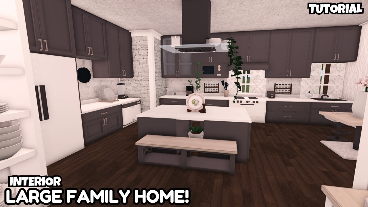 Large Bloxburg Family House Build: INTERIOR Tutorial *EASY*