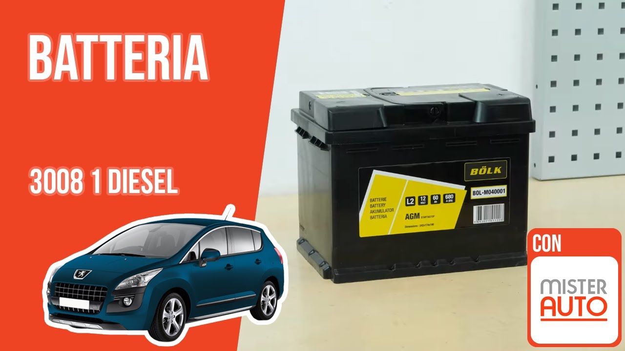 Cambio batteria Peugeot 3008 1 1.6 HDI 🔋