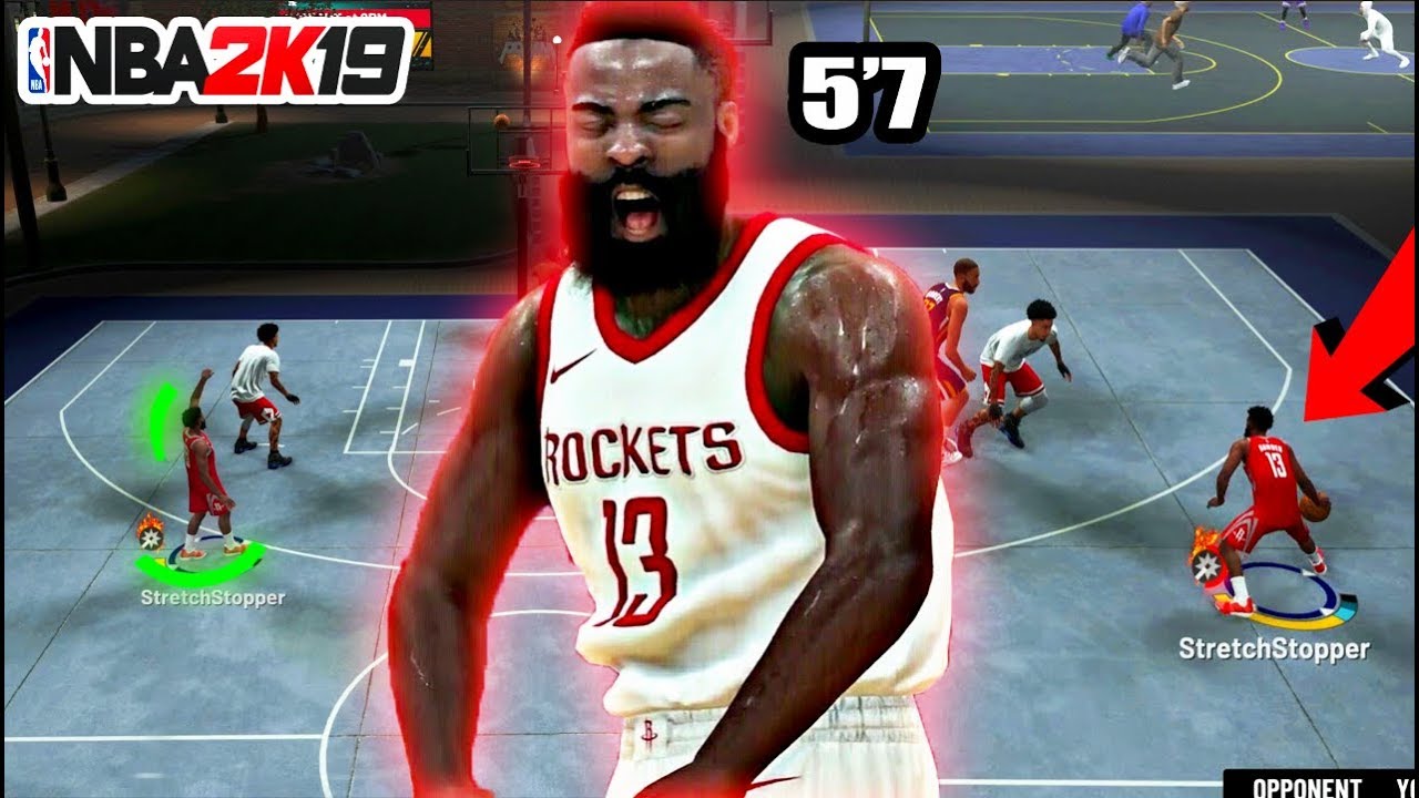 i made a 5'7 JAMES HARDEN and this happened...  nba 2k19 mypark
