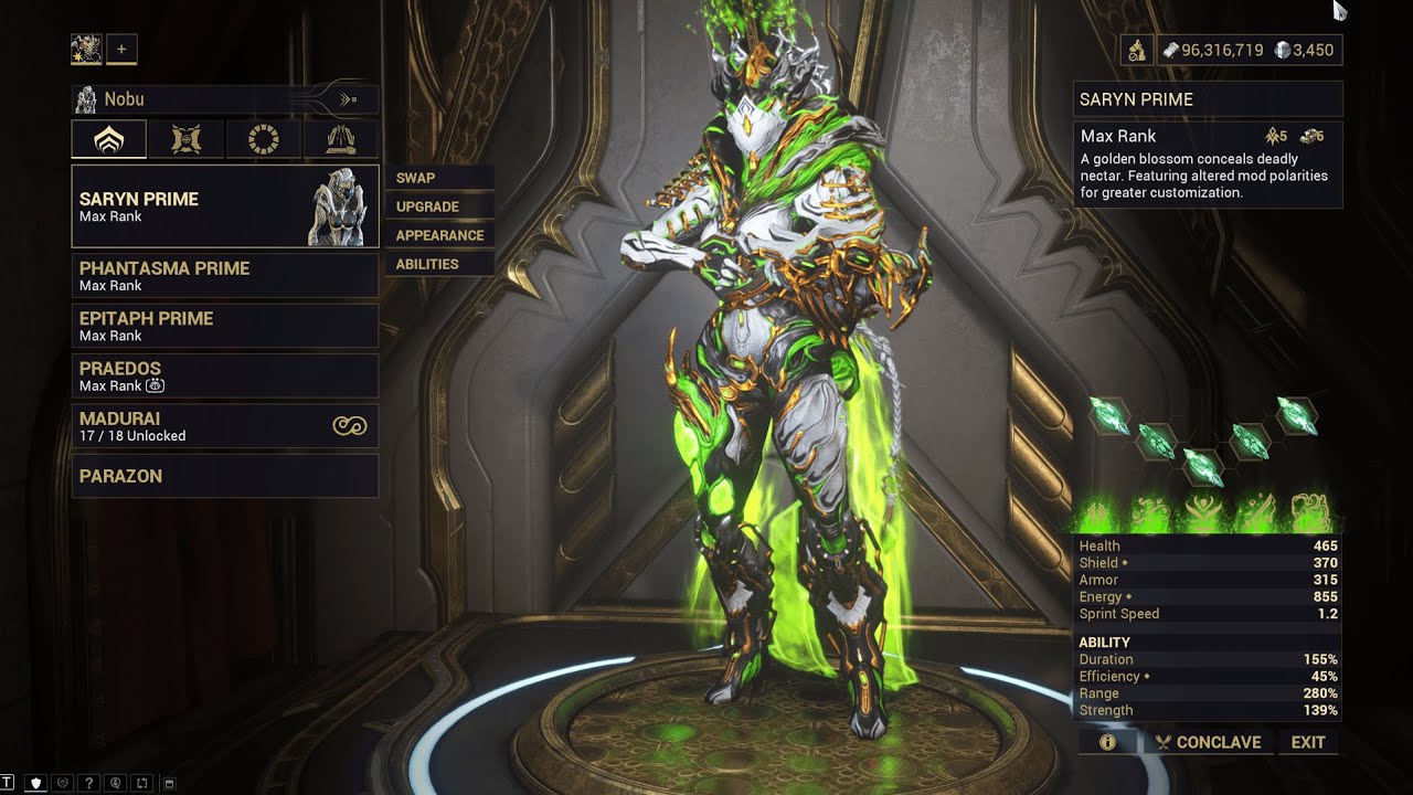 Warframe Maximum Investment - Saryn Prime (Spores Edition) | Warframe: 1999