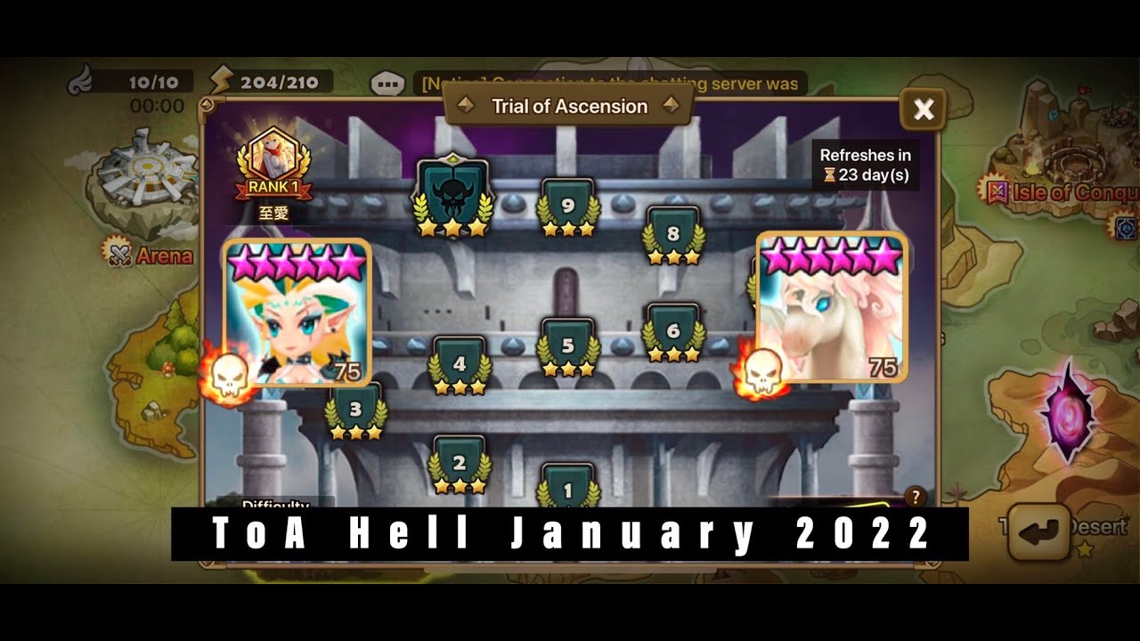 ToA Hell Floor 8, 9  (Asima, Eleanor ) January 2022 | Summoners War