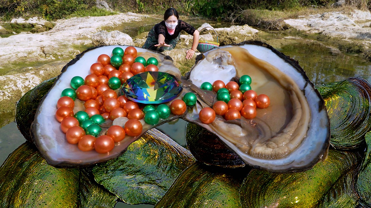 😱😱Pry open the giant clam and obtain sparkling rainbow gems and pearls, captivating me