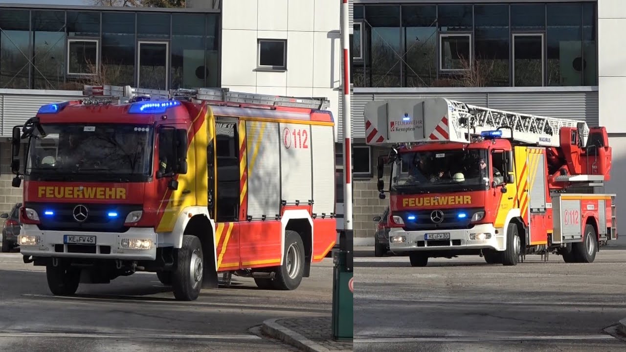 [❗ Selten gefilmte Feuerwehr ❗] 🚨 HLF & DLK Fw Kempten | 📟 Einsatzstichwort: Türöffnung akute Gefahr