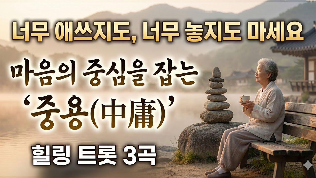40대 50대 60대 눈물 닦아주는 인생 노래 | 너무 애쓰지도, 너무 놓지도 마세요 | 마음의 중심을 잡는 '중용(中庸)' 힐링 트롯 3곡#케이팝 #K-pop #trot#7080