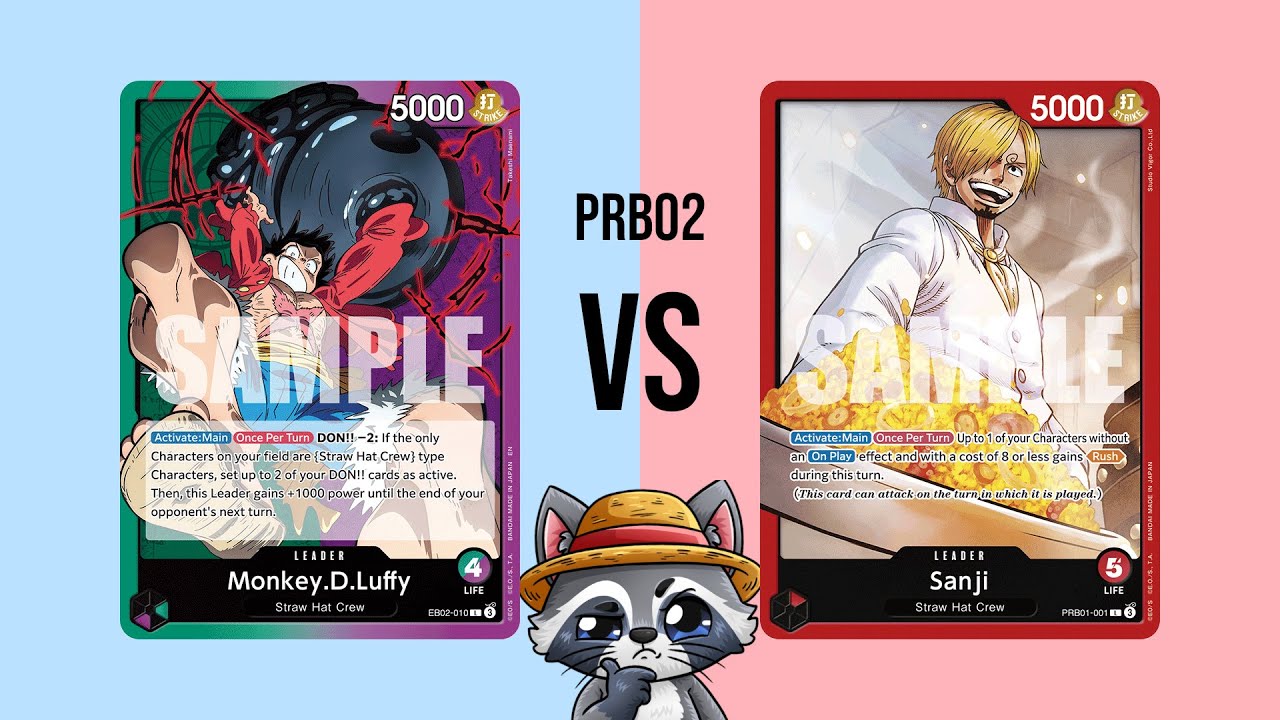 Зелёная Фиолетовая Обезьяна Д. Луффи против Красного Санджи | PRB02 | One Piece Card Game