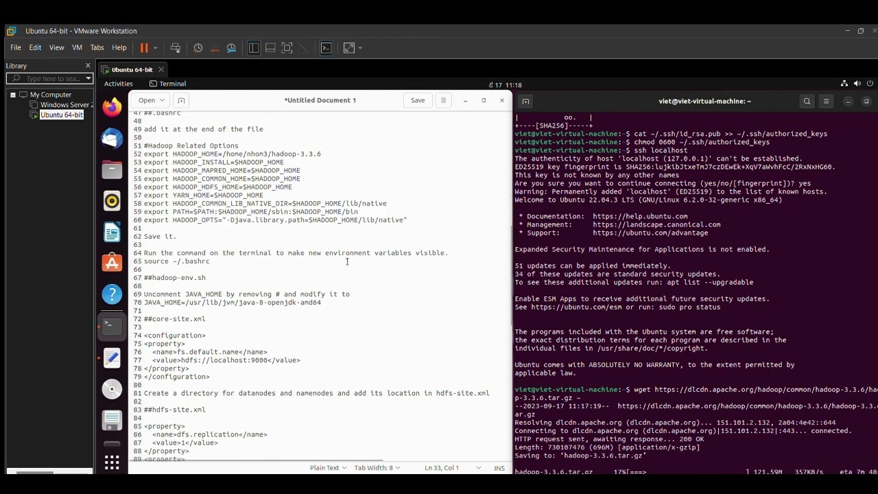 Cài đặt HADOOP 3.3.6 trên UNBUTU 22.04
