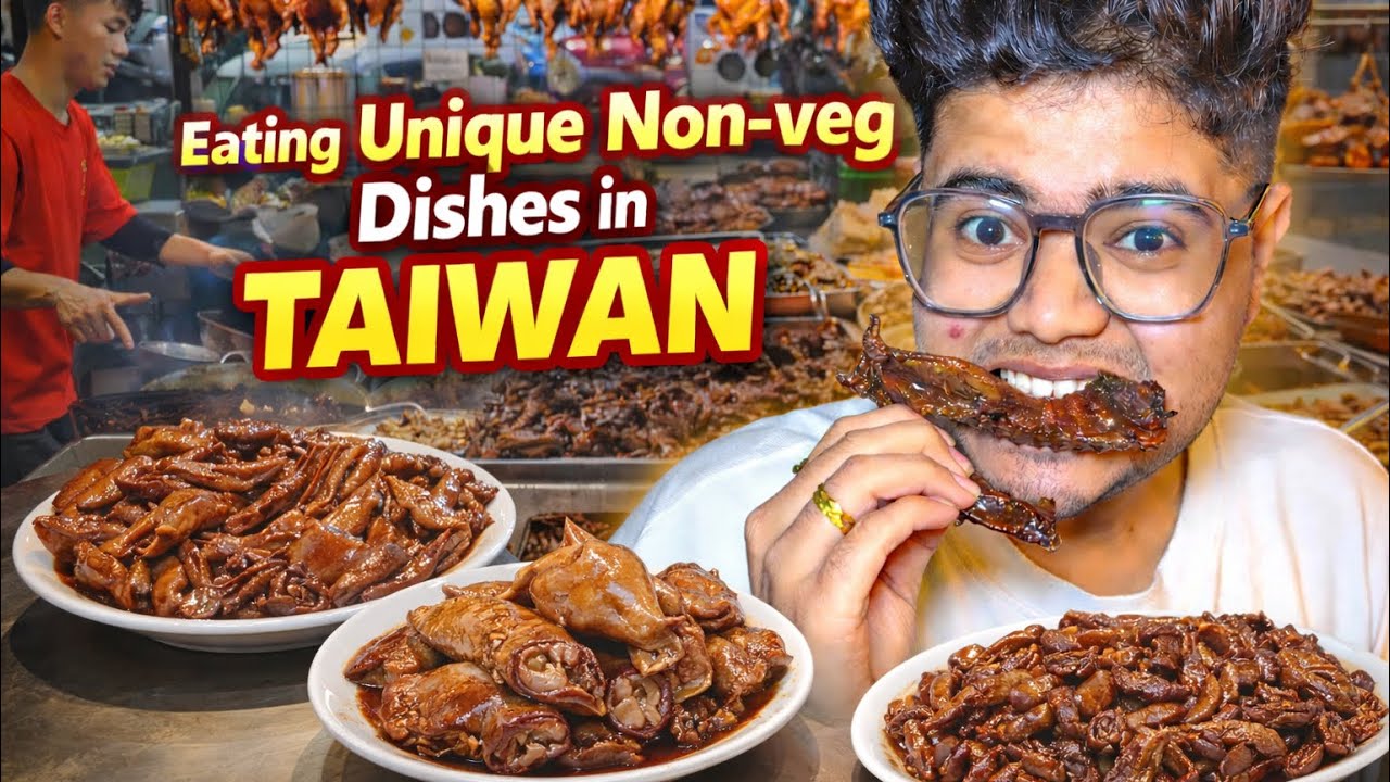 Eating Unique Non-veg Dishes In Taiwan 🥵🇹🇼|Kanda Lovers Village 