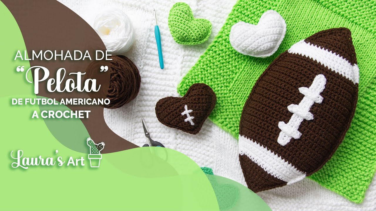 Almohada de Pelota de Fútbol Americano a Crochet - Tutorial paso a paso