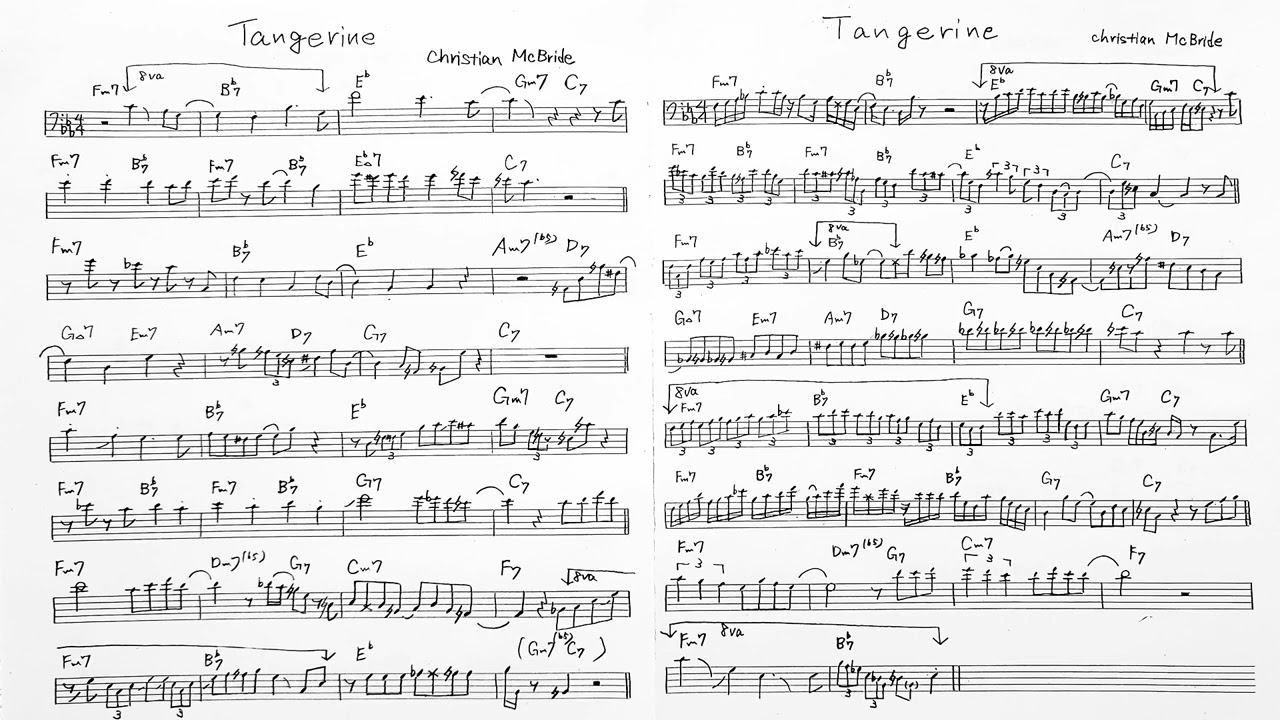 Christian McBride / Tangerine (bass solo transcription)