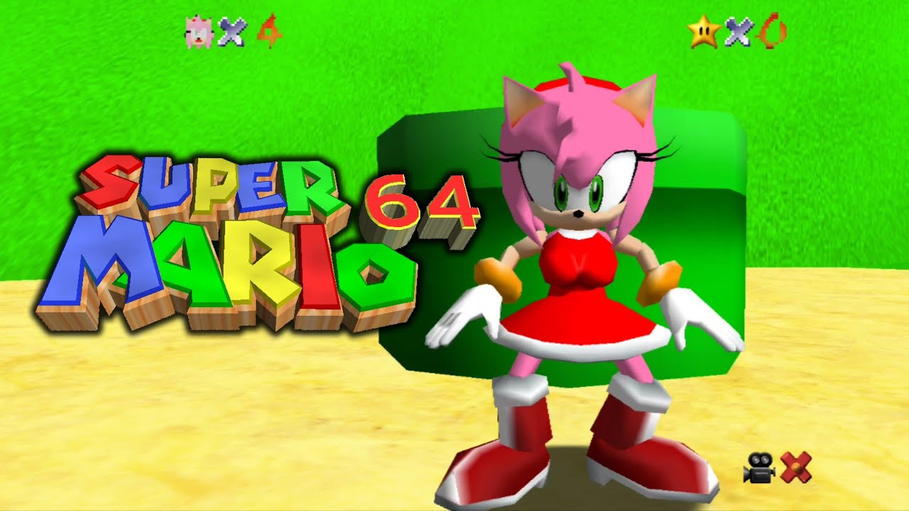 Super Amy Rose 64 Mod HD Textures Full Screen 16:9 (Gameplay Android)