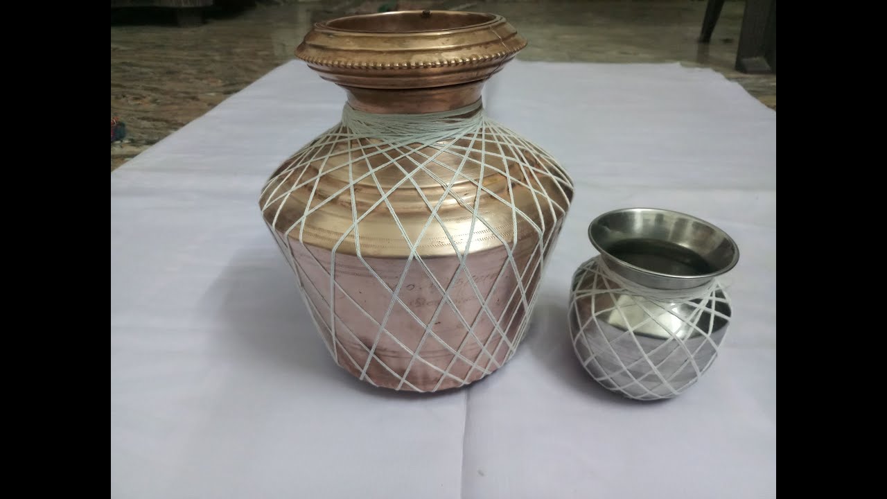 கலசத்திற்கு நூல் சுற்றுவது  எப்படி | How to thread for kalasah-kudam in Tamil version
