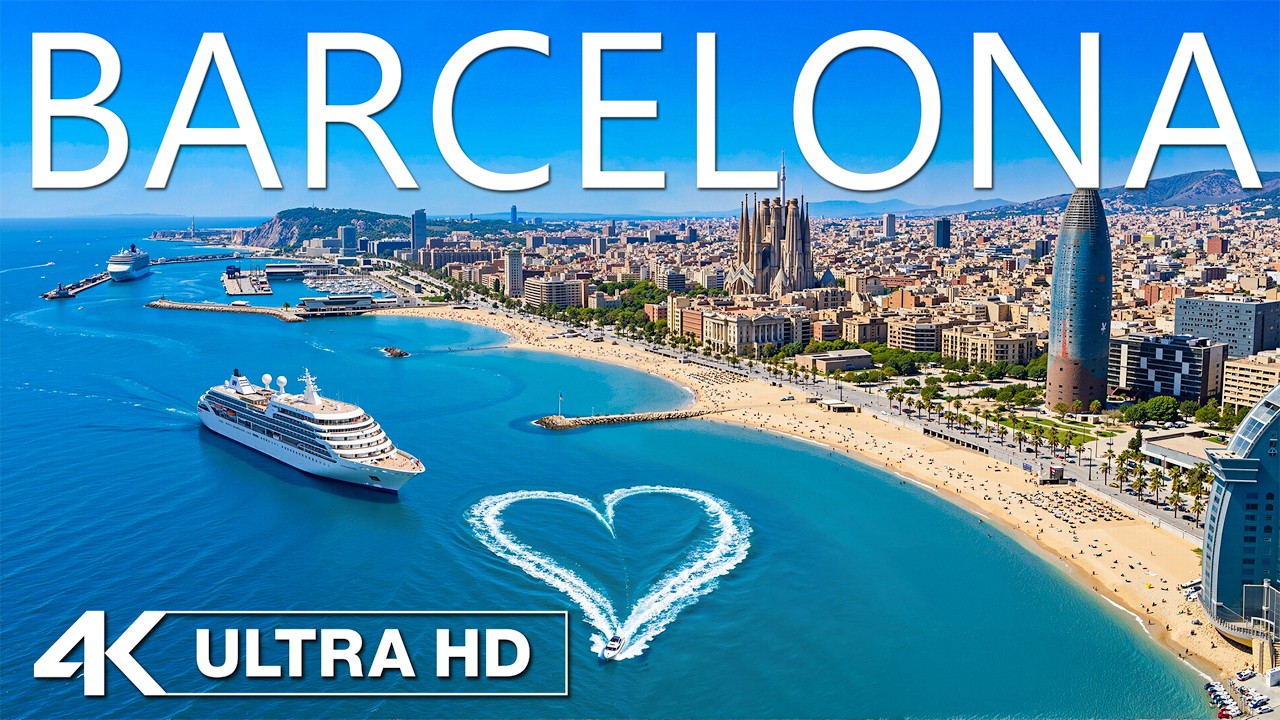 [4K] Barcelona 🇪🇸 Vibrant Cityscape | Beaches, Skyline & Mediterranean Views