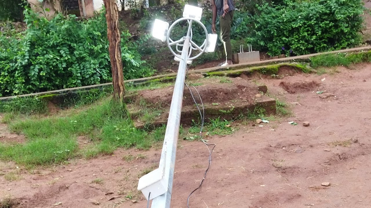 #manual Ac High mast 100wt Light Pole Installation full video🎥