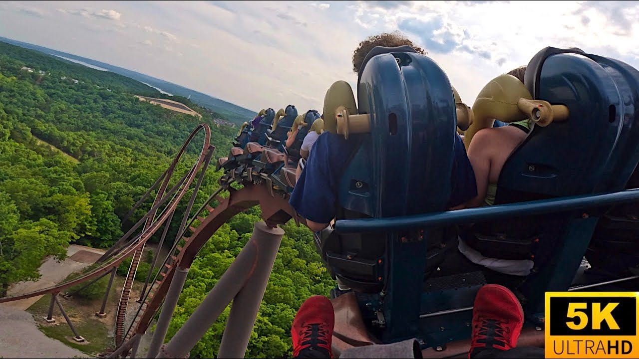 Wildfire POV 5K Back Row INSANE FIRST DROP Silver Dollar City Branson, MO