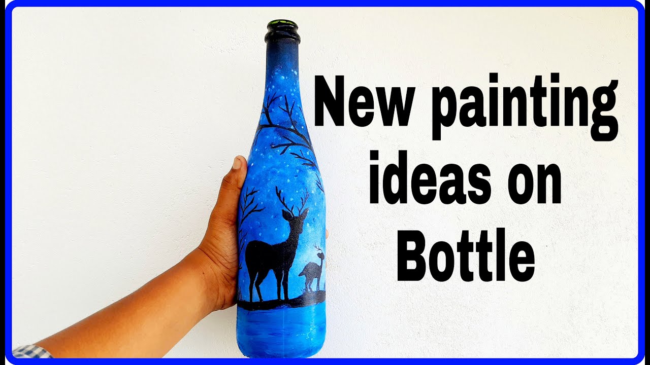 Bottle Art | Bottle Painting | Bottle Decoration | Shadow Painting On Bottle  | DIY Bottle Paintings