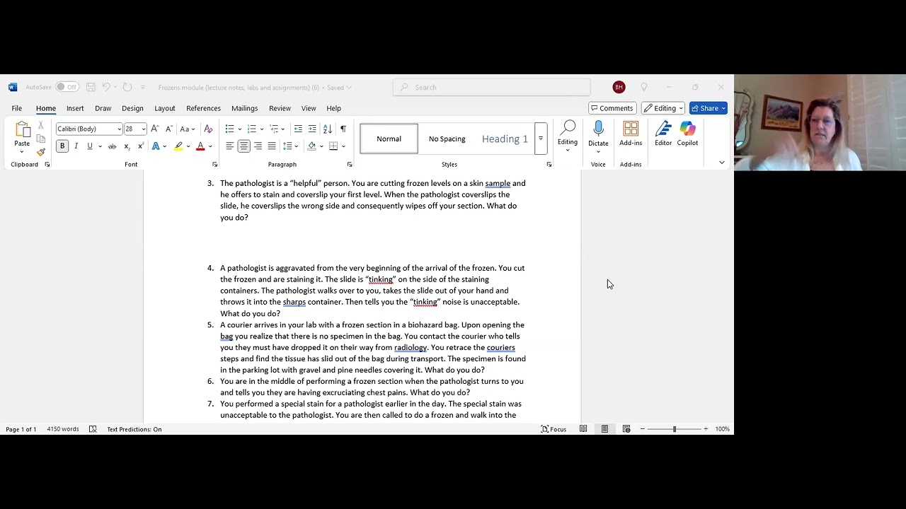 Frozen section scenario discussion