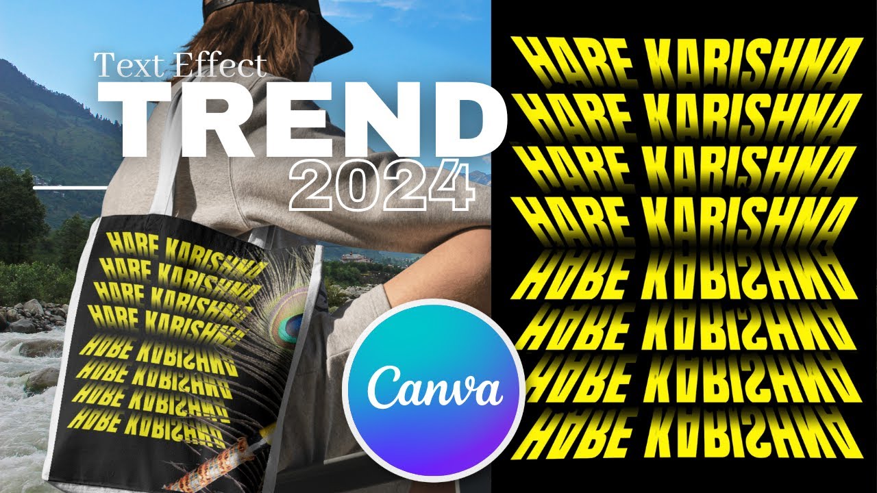 Trending Mirror Flip Text Effect |Typography design in Canva | Modern Typography | Black Slate