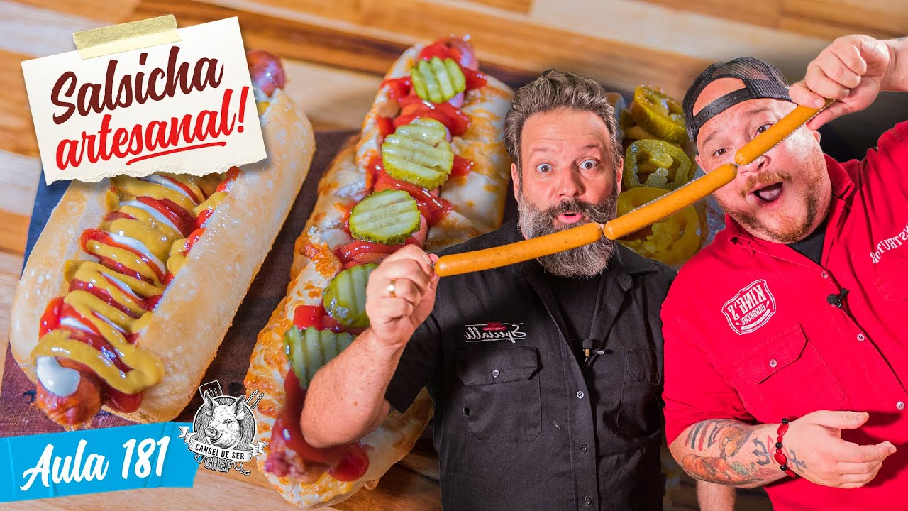 Receita de Salsicha Artesanal - Como fazer Salsicha Caseira / Cansei de Ser Chef - Aula 181