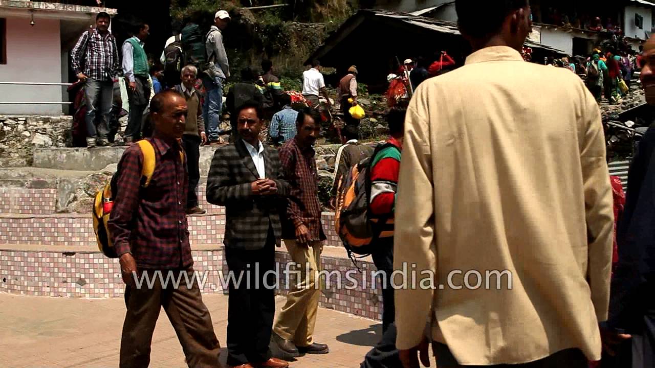 People carry palanquin of Goddess Annapurna in Agoda Village, Uttarakhand