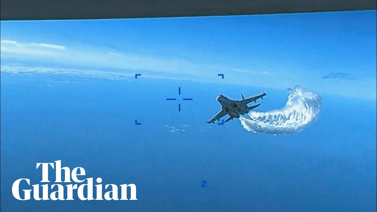 US military video shows moment Russian aircraft intercepts US drone over Black Sea