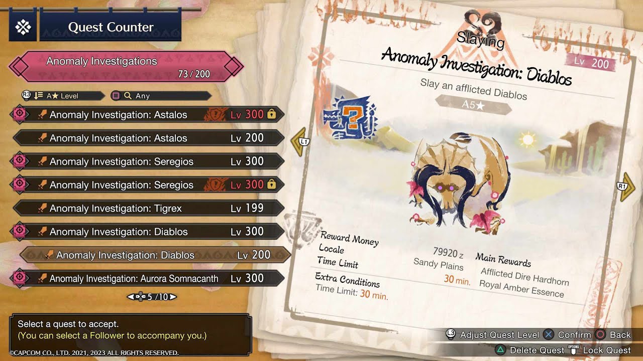Level 200 A5 Anomaly Investigation - Monster Hunter Rise: Sunbreak Gameplay [PS4 Pro]