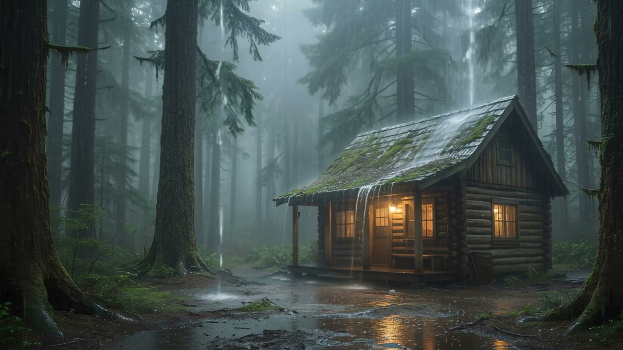 4K Rainy Forest at Dawn Ambience(1HOUR) | Gentle Rain & Nature ASMR | Relax•Sleep | Wallpaper