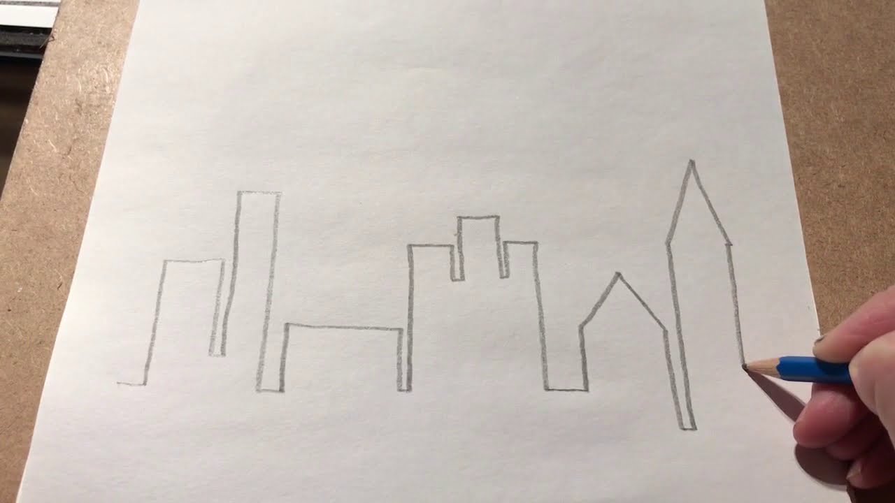Drawing Exercise - 2nd dimension - Basic Shapes / Cityscapes
