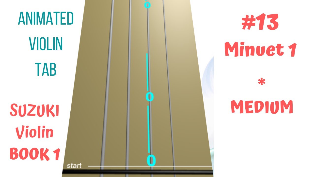 MINUET 1 💃🕺| Suzuki Violin Book 1 | MEDIUM Tempo Practice | Animated Violin TAB | LIVE Violin Sound