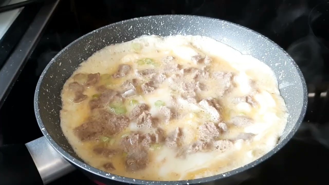 Carnivore day 2 breakfast egg and steak omelet 