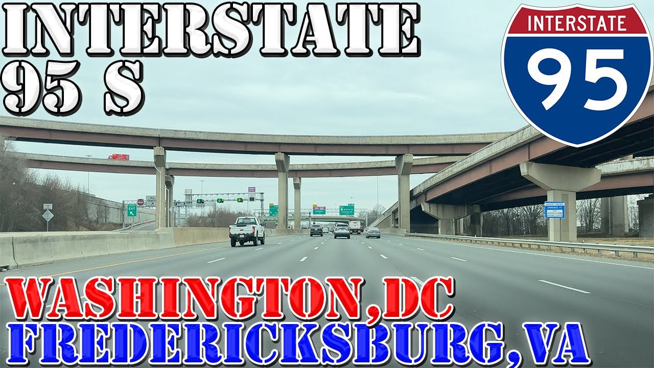 I-95 South - Washington DC to Fredericksburg VA - 4K Highway Drive