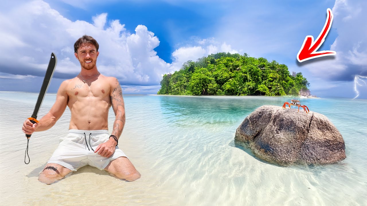 Solo Survival on Remote Tropical Island - Infested with Sharks