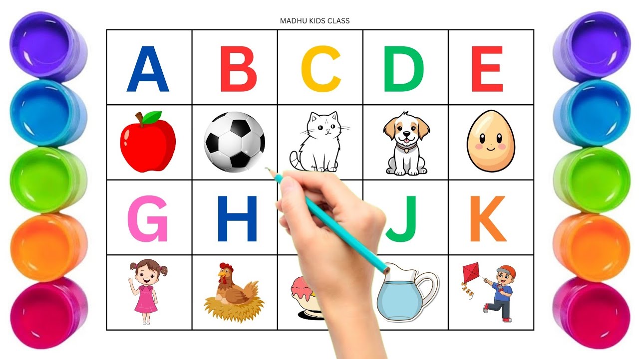 Learn A to Z ABC with Colorful Painting + Tracing 🎨 | Preschool Kids Learning | Alphabet Writing 