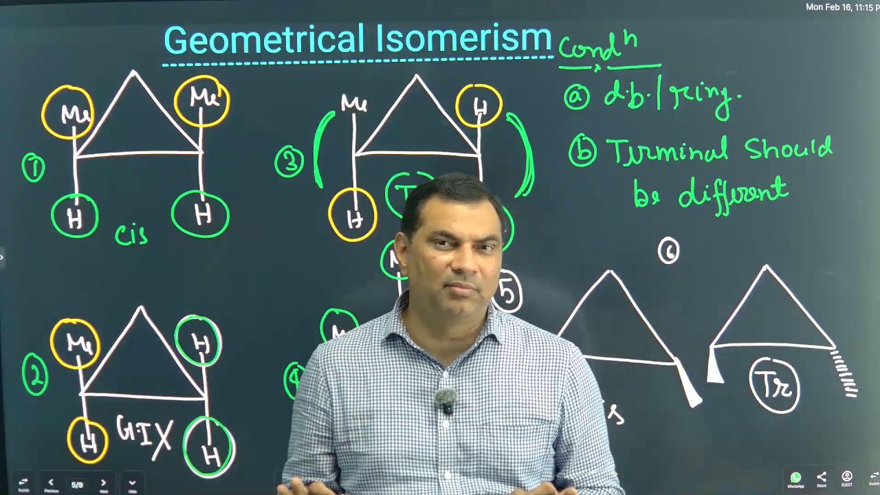 ISOMERISM [GEOMETRICAL ISOMERS] [L-11] BY ONKAR SHARMA SIR