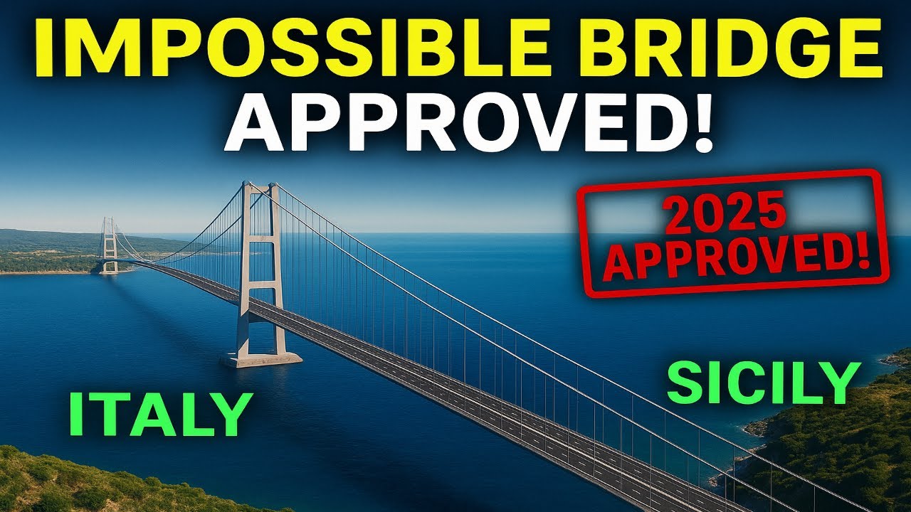 Italy Approves the World&rsquo;s Longest Suspension Bridge! | Messina Strait Mega Project 2025