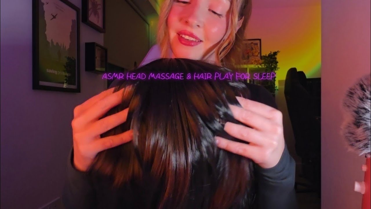 ASMR HEAD massage, hair play & brushing for sleep & relaxation 😌 