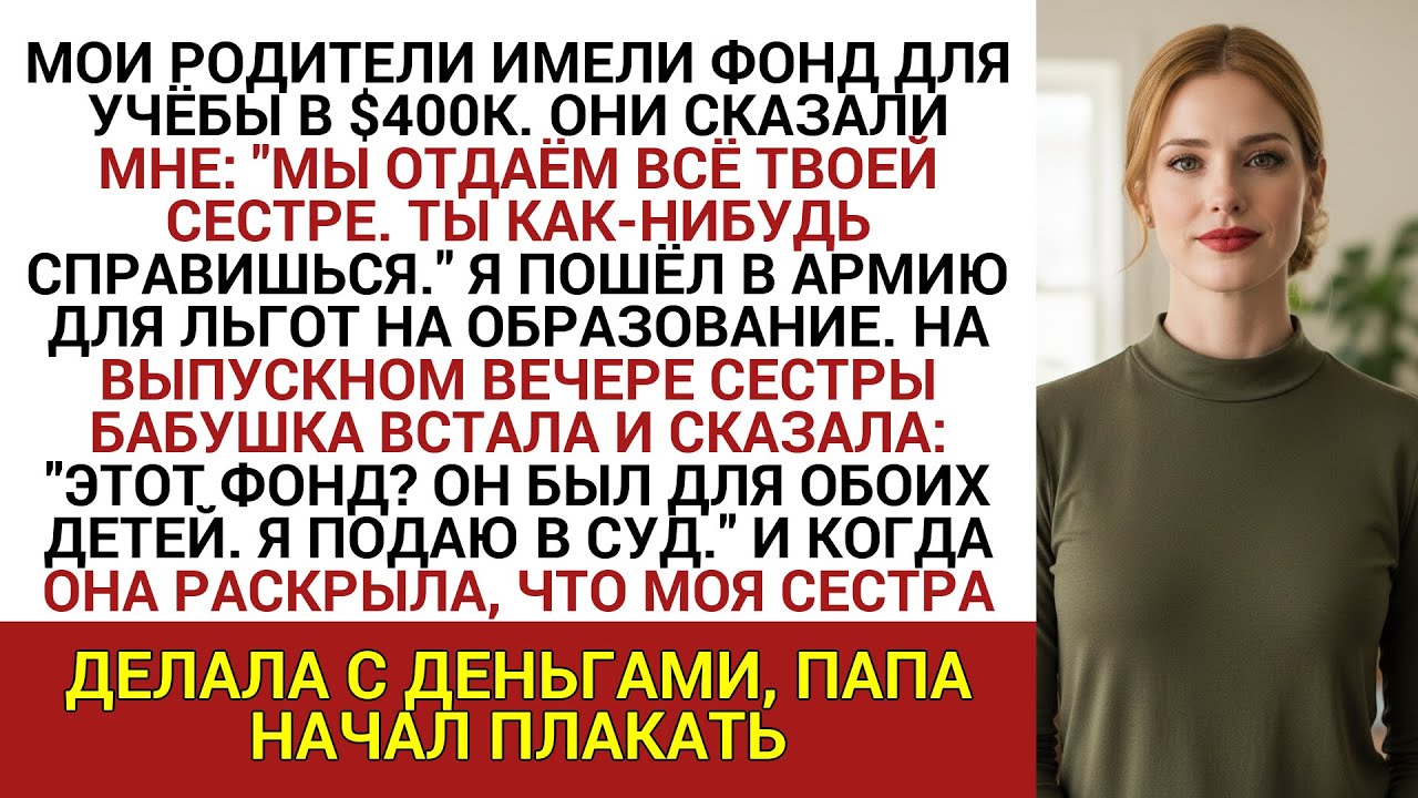 МОИ РОДИТЕЛИ ИМЕЛИ ФОНД ДЛЯ УЧЁБЫ В $400К. ОНИ СКАЗАЛИ МНЕ: 