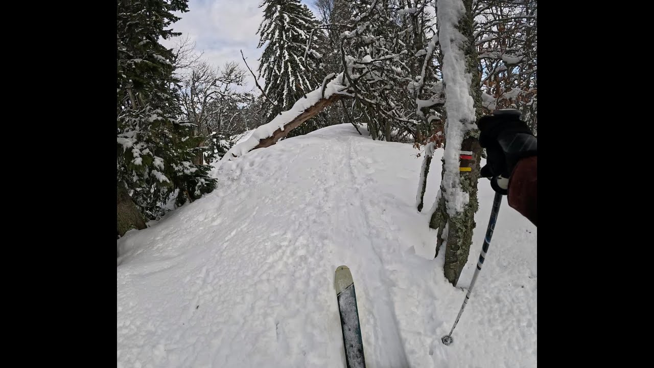 Première sortie de ski de rando d'une amie