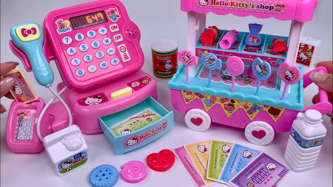 [🐰Toy ASMR🐰] Hello Kitty Cashier & Sanrio Candy Wagon PlaySet Satisfying with Unboxing 🔇No talking🔇