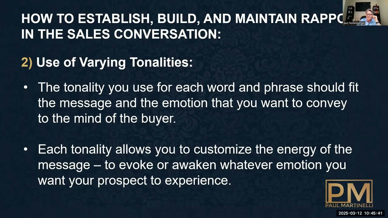 Weekly Sales Lessons - Tonality and Voice Control