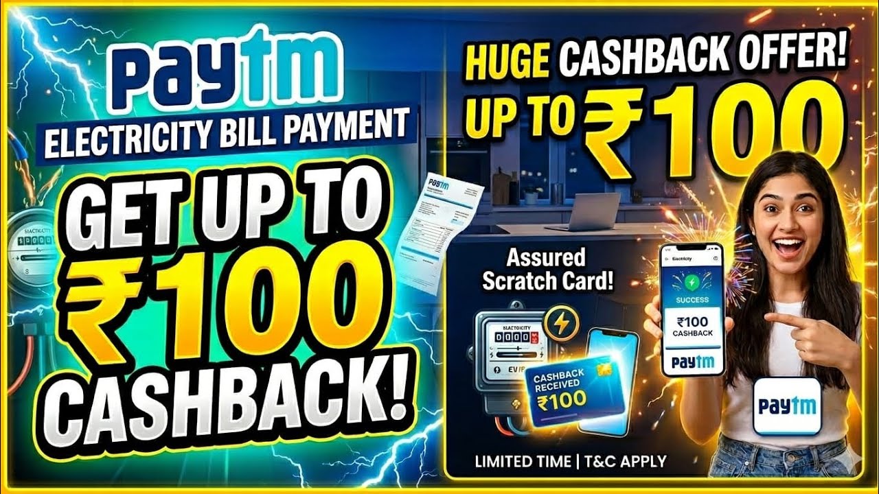 Earn Upto Rs.100 Cashback Electricity Bill Payment | Paytm electricity bill payment cashback offers 