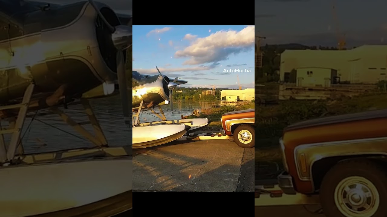 Modified Half-Car That Pulls Amphibious Aircraft